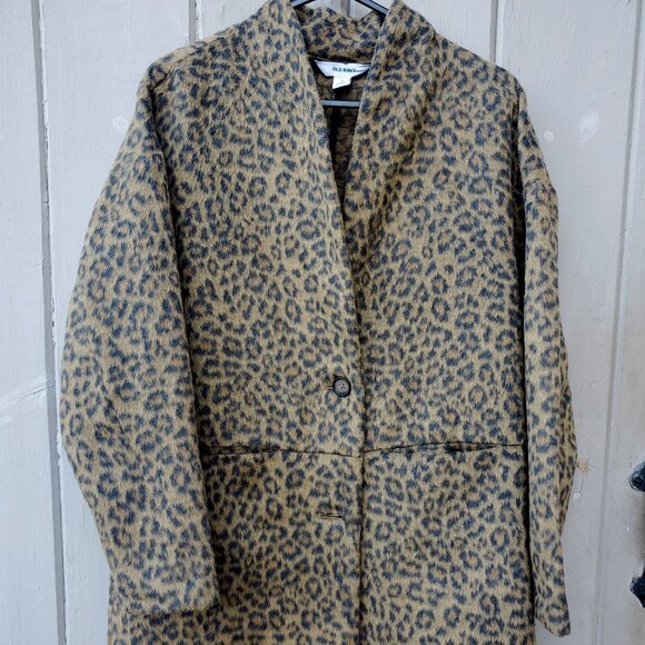 Old Navy Leopard Print Long Line Cardigan Coat, Women's S - Picture 2 of 13